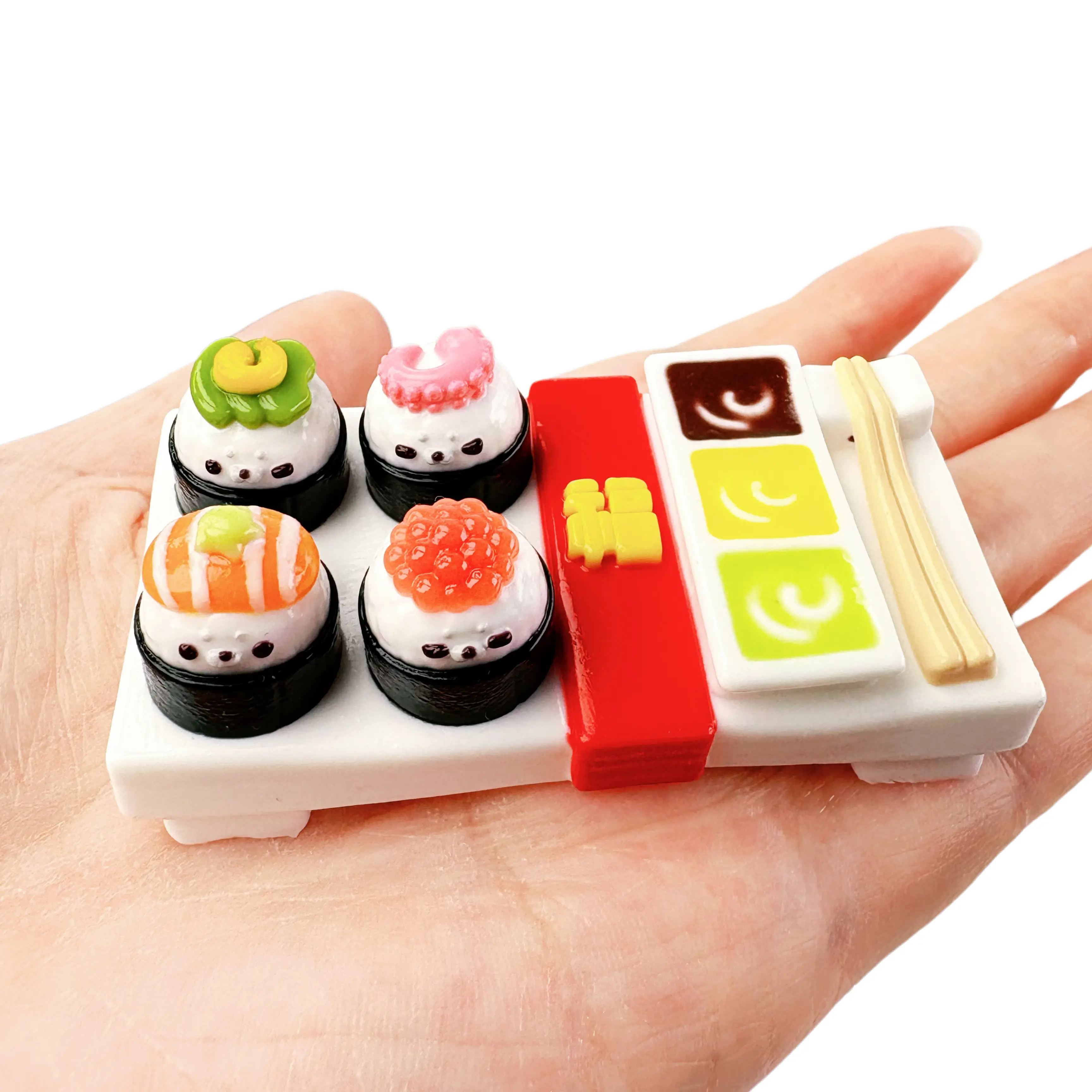 1/6 scale miniature pretend food taba squishy toys sushi seal squishy with soft and sticky texture
