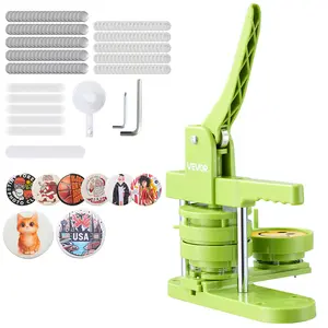 VEVOR Button Maker Machine, 2.95 in, Plastic Pin Maker with 100pcs Button Parts, Mr. Panda Magic Book, Circle Cutter and Hex Wrenches, Reinforced Ergonomic Handle, for DIY Badges, Personalized Pins