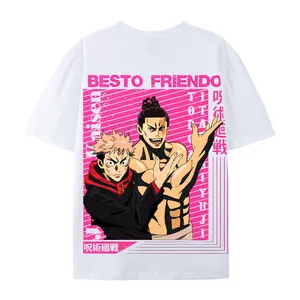 Jujutsu Kaisen Yuji Itadori and Aoi Todo Best Friends Tee Anime Cotton Tshirt Unisex Couple Gift