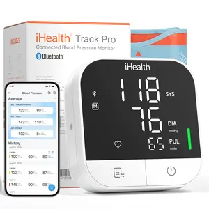 iHealth Track Pro Upper Arm Blood Pressure Monitor, Full-View LED Screen​, Body & Cuff Detection, App-Enabled for iOS & Android, Adjustable Cuff Large Adults Arm Friendly