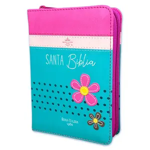 Biblia de Bolsillo con Cierre RV1960 imit fucsia/rosa/turquesa con indice