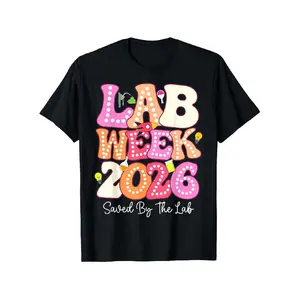 merch shirts Lab Week 2026 Saved by The Lab Teacher Student Laboratory T-Shirt, Men's Cotton Print T-Shirt, Summer Casual Short Sleeve Tee, Crew Neck, Perfect Gifts for Halloween, Thanksgiving Day, Christmas for Men Women Couple and Friend