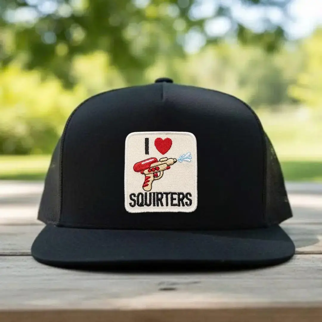 I Love Squirters Embroidered Trucker Hat | Funny Adult Humor Snapback Cap