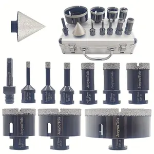 Diamond Core Drill Bit Set,Drill Bit & 2"(50mm) Beveling Chamfer Bit & 1Pc SDS Adapter, For Ceramic Tile Marble Porcelain Granite With 5/8-11 Thread,Tile Bit Title Tools Tilesaw, home Tool Box Tool Set,Drill Bit Set Sharpener,Hole Saw Drill Bits