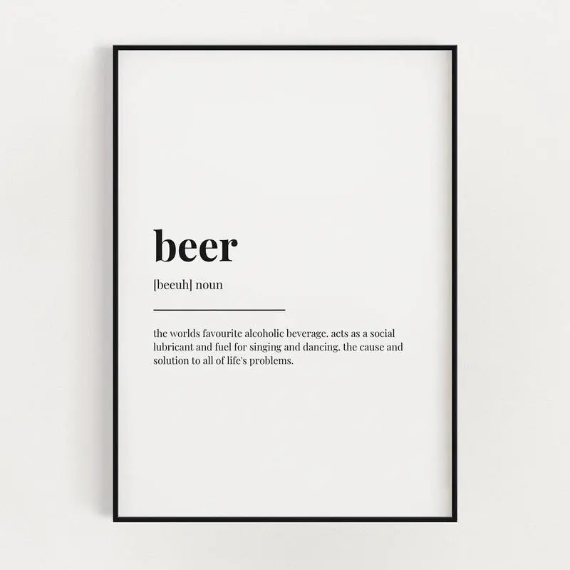 [UNFRAMED] Beer Definition Print, Beer Definition Poster