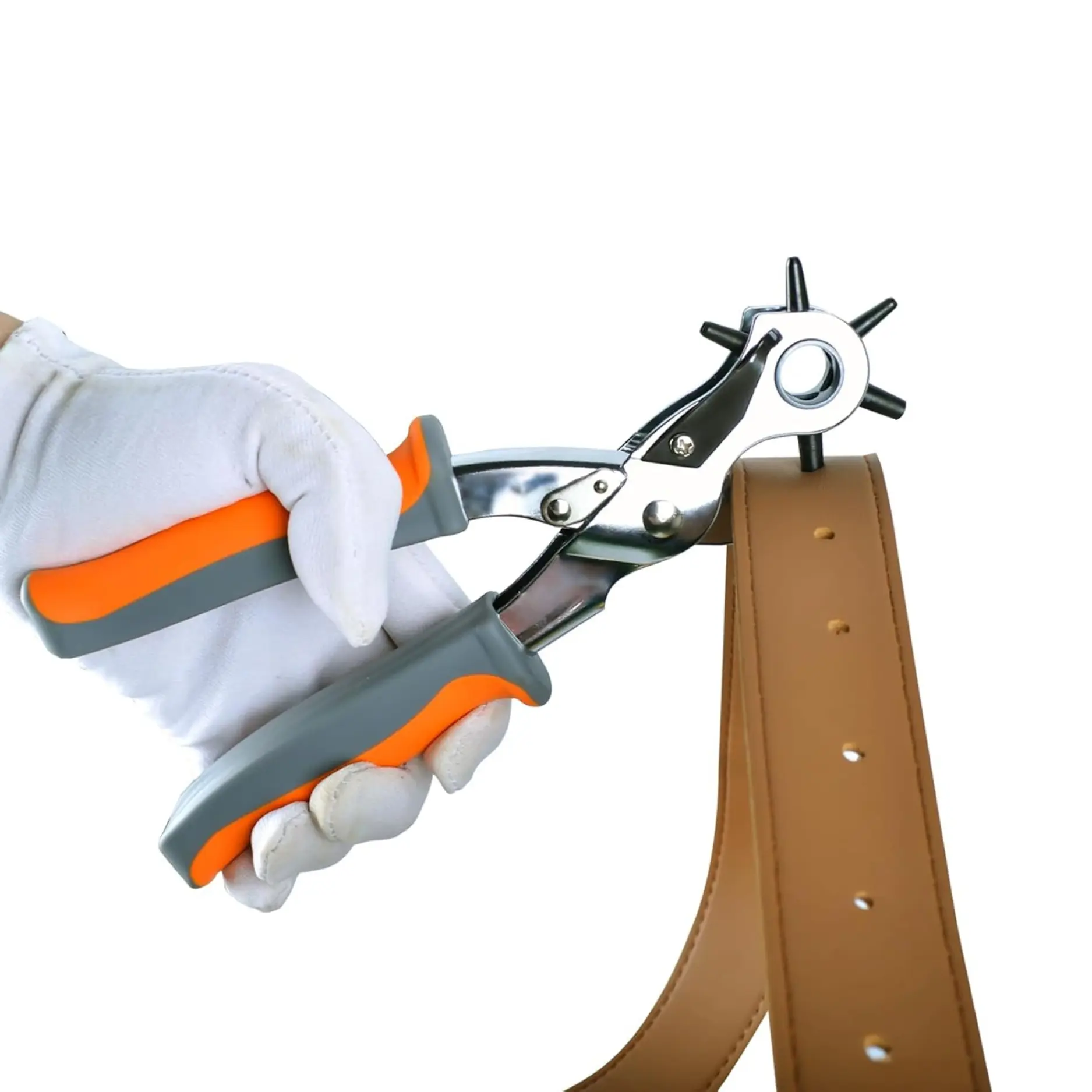 Heavy Duty Leather Hole Punch, Multi-Size Belt Hole Punch Tool for Leather, Watch Straps, Saddles, Cards & Crafts