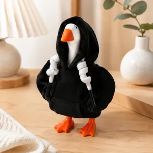 7-Inch Desktop Goose Outfit — Mini Desktop Goose Clothing & Accessory Set. Suitable for Magnetic Goose Statues, Car Gear Shift Knob Hoodies, and Desktop Decor. Features a Removable Hoodie Designed Specifically for Goose Statues and Duck Ornaments. Kit