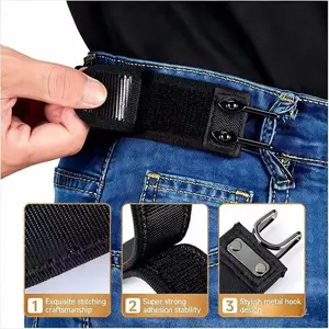No Buckle Elastic Stretch Belt for Men & Women, AdjustableBuckleless Belt Hook, Invisible Unisex Belt for Jeans, Pants