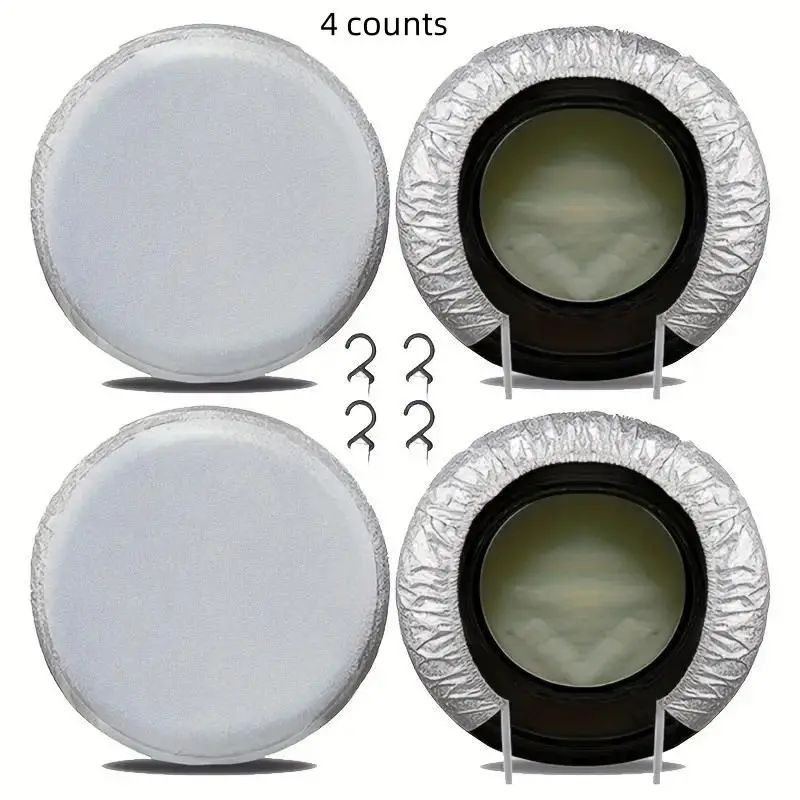 Car Tire Protection Cover Set, Tire Covers, Tire Wheel Dustproof Waterproof Anti-UV Aging Resistant, Universal Fit for All Seasons, Durable Car Accessory