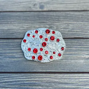 Stunning Red Rhinestone Buckle for Women - Unisex Accessory