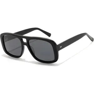 JS2505 Aviator Rectangle Polarized Men's Acetate Sunglasses Double Bridge