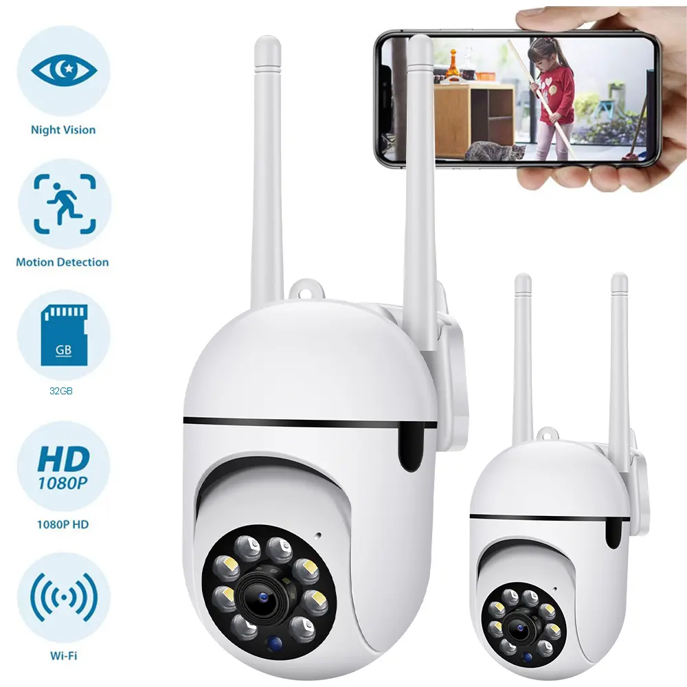 2K Security Cameras Outdoor/Home, 360°Pan-Tilt View Timed Cruise 2.4G WiFi Security Camera with Motion Tracking, Spotlight & Siren, 2-Way Audio, Full Color Night Vision, Waterproof 1080p camara