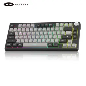 MageGee TS75 75% Wired Keyboard - Detachable USB-C Cable, Volume Knob & RGB Backlit 79 Keys for Windows/Mac