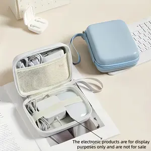 58g Dual Layer Multifunctional Travel Storage Bag Organizer Pouch Travel Organization Pouch 12cm Random Styles Available, Eva Material Shockproof Design for Digital Cameras Earphones Cables and Power Banks