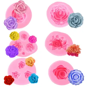 6pcs Rose Silicone Baking Molds Non-Stick Phthalate-Free Cake & Chocolate Molds with Detailed Rose Petal & for DIY Candy, Gummies, Wedding Cakes, Soap, Wax Suitable for & Professional