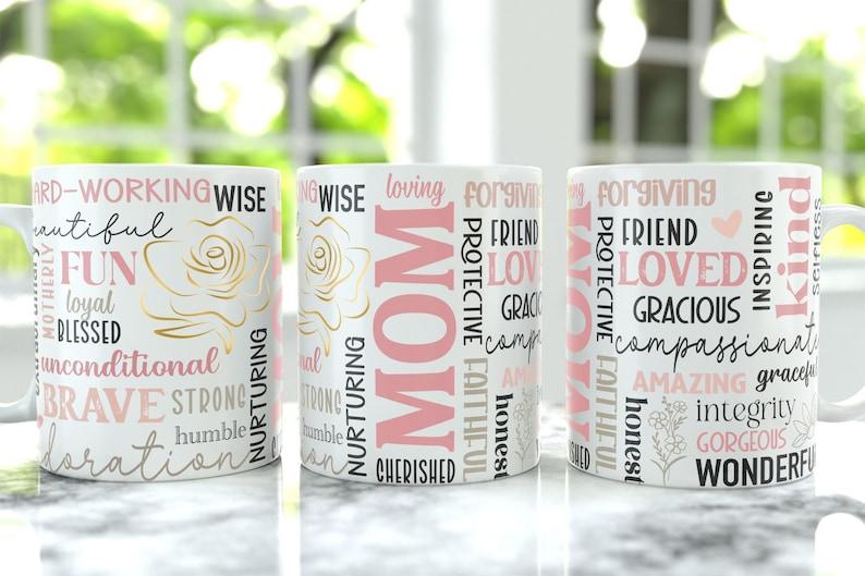 MOM 11oz Coffee Mug, 15oz Coffee Mug, Pink Mom Cup, 11oz & 15oz, Personalized Gifts, Birthday Gifts, Trend