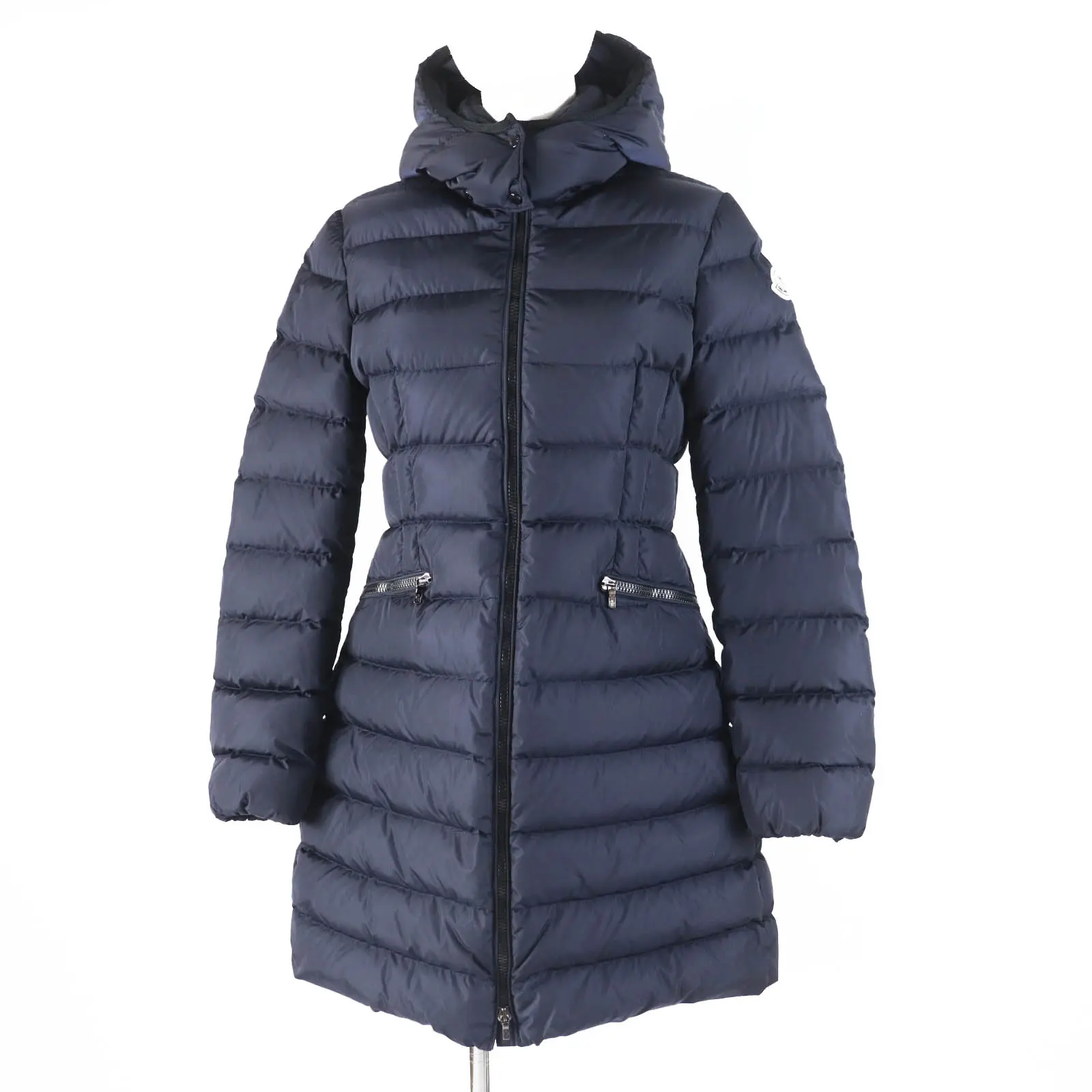 Pre-owned MONCLER Nylon Small Leather Goods CHARPAL Hooded Long Down Coat Women