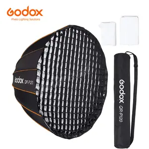 GODOX QR-P120 47.1 Inch/120CM Parabolic Softbox Bowens Mount, Quick Release Parabolic Softbox, with Front & Inner Diffuser SL-60W AD600BM VL150 UL150 SL150II Amaran 100X 200D 200X w/Grid