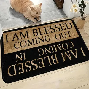 Letter Pattern Non-slip Kitchen Mat, 1 Count American Retro Farmhouse Indoor Decor Door Entrance Floor Mat, Water Absorbent Floor Rug for Home Kitchen Living Room, Household Decorative Rug, Decorative Area Rug, Vintage Area Rug