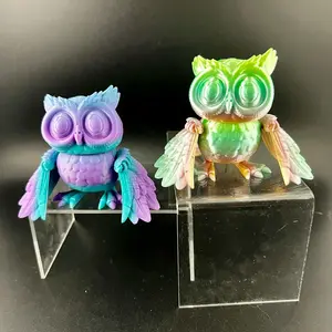 3D Printed Articulated Owl Fidget Figurine Decor