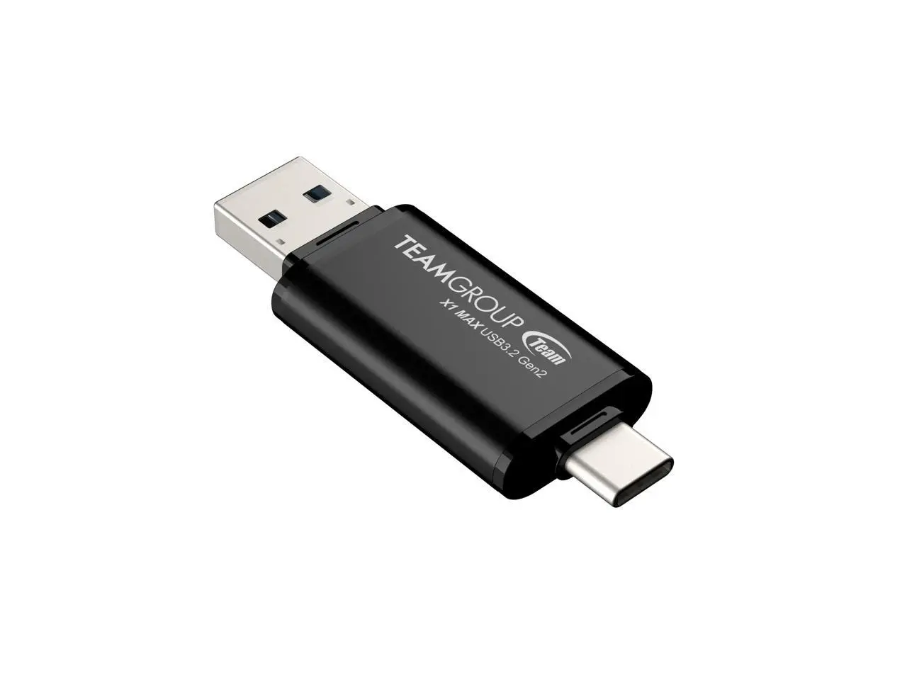 TEAM X1 MAX DRIVE 256GB BLACK USB 3.2 Gen2 External Solid State Flash Drive, Dual Interface Type-C and Type-A, Compatible with Smartphone/ Tablet/ PC/ Chromebook, Speed Up to 1000MB/s (TX1MAX3256GB01)