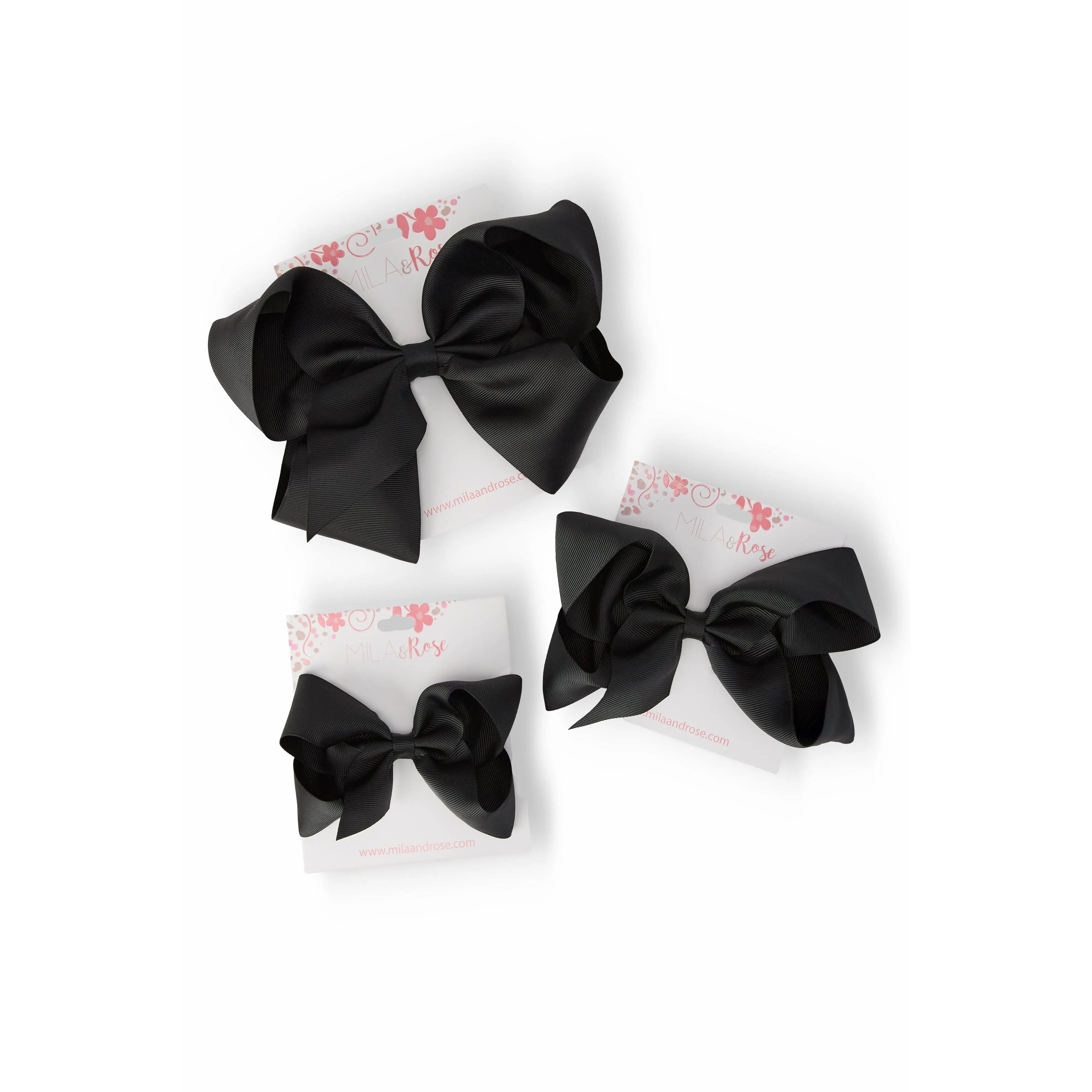 Black Grosgrain Hair Bow Hairpin