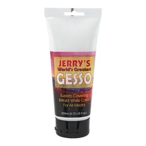 Jerry's Acrylic Gesso Primer - Ultra Bright White, Non-Yellowing, Highly Pigmented, Ideal for Artists - 200ml