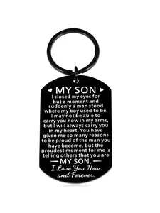 Inspirational Pendant Keychain Gift for Son Him from Mom Dad To My Son Back To School Graduation Birthday Teen Boys Adult Son Stepson