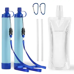 Emergency Survival Water Straws, 1 Set Portable Water Filter, Lightweight Reusable Water Filter for Camping, Hiking, Travel, Biking, Outdoor Adventures, Hiking Essentials