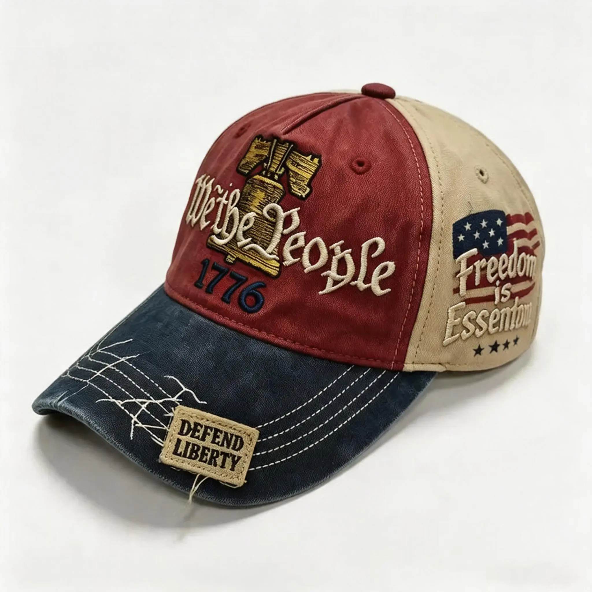 1776 We the People Patriotic Washed Baseball Cap, hats for men, gorras para hombres, hats for women, hats, summer items tiktokshopbacktoschool,back to school,back to school haul