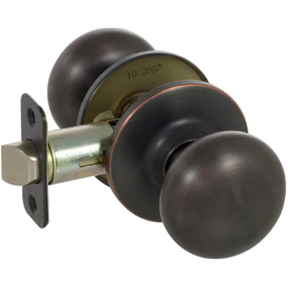 212 MAIN KS1017 Saxon Series Grade 3 Passage Knob Set - Edged Bronze, Ideal for Hallway Doors, Compatible with Wood/Metal Doors