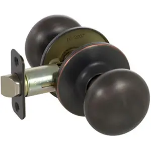212 MAIN KS1017 Saxon Series Grade 3 Passage Knob Set - Edged Bronze, Ideal for Hallway Doors, Compatible with Wood/Metal Doors