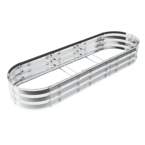 (2 pack) Galvanized Metal Raised Garden Bed Planter Box – Outdoor Vegetable & Flower Garden Box, Silver