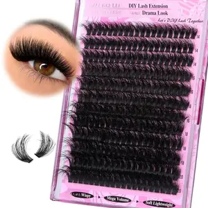 Lash Clusters Thick Volume Eyelash Clusters Wispy Individual Lashes D Curly Cluster Eyelash Extensions DIY Lash Extension for Beginners