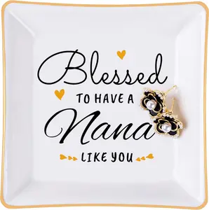 Nana Gifts,  for Nana  Dish -Blessed to have a nana like you Ring Trinket Dish, Nana Birthday Christmas Mother's Day Gifts, Nana Grandma Gifts from Grandkids Granddaughter