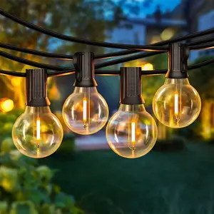 Verron 50FT LED G40 Globe String Lights, Shatterproof Outdoor Patio String Lights with 50+2 Dimmable Edison Bulbs, 50 Backyard Hanging Bistro Light Waterproof for Balcony Party Wedding Market Cafe Dongguan Guanyi Light-Decoration Co., Ltd.