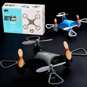 Aerobat New Mini Drone Remote Control Micro Aircraft Quadcopter Fixed Height Electronic Toy Blue & Black Non-Woven