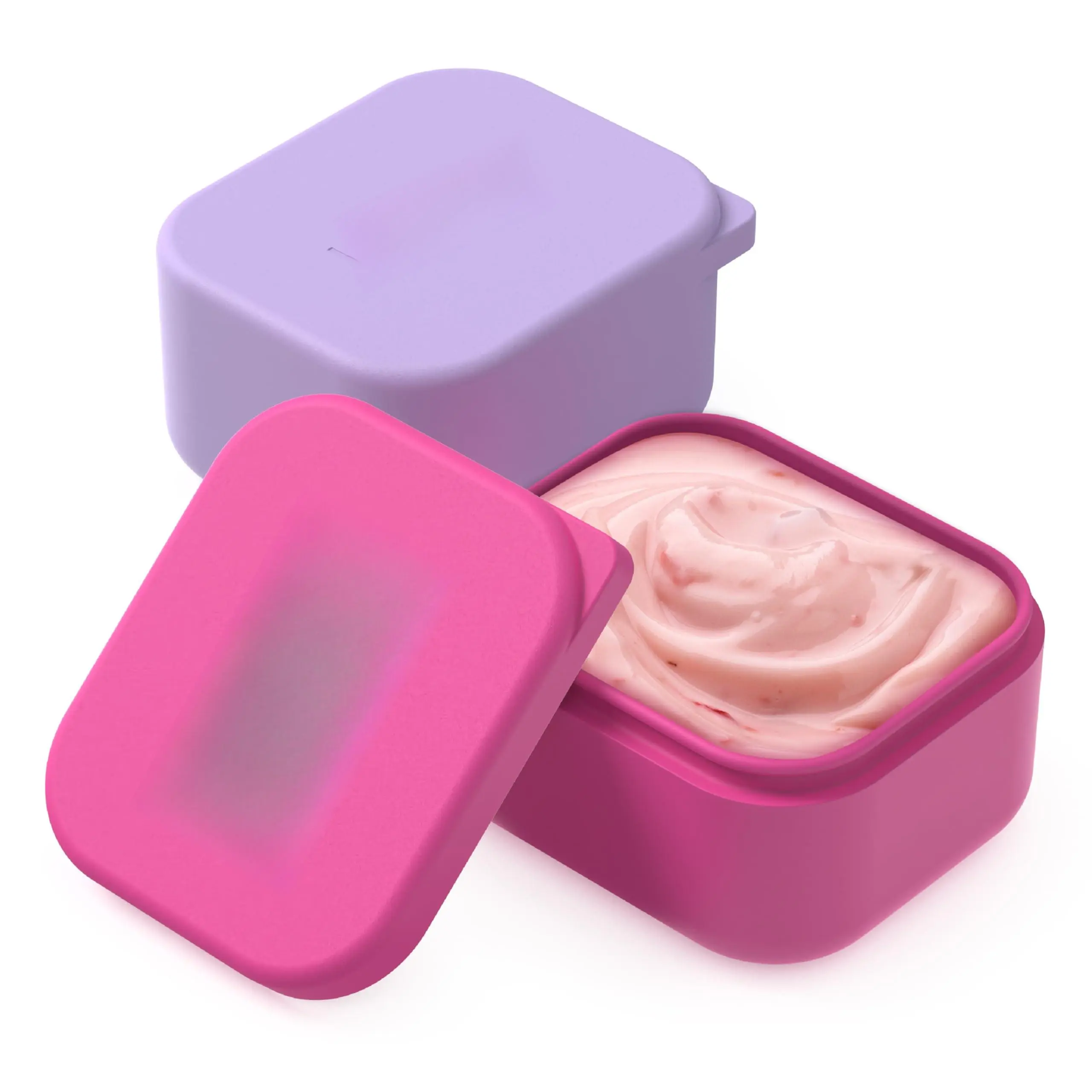 Sidekicks 2-pack Silicone Container Set - Dipping Sauce Cups For Condiments & Small Snacks  Reusable Durable Leak-proof Liquid Storage Salad Dressing 2.6 Oz (lavender Pink)