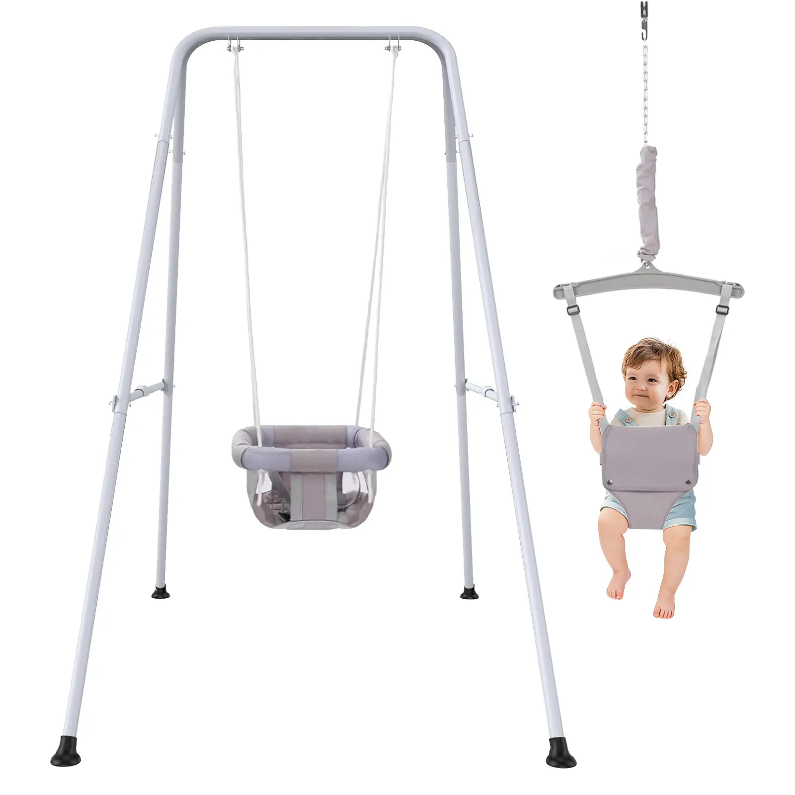 Talebabe 2-in-1 Baby Jumper & Toddler Swing, Portable Bounce Chair with Foldable Powder-Coated Steel Stand for Indoor & Outdoor Use, Baby Shower Gift #tiktokshopsummersale