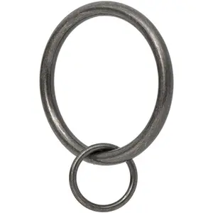 Drapery Eyelet Curtain Rings - 1.7" Ring Loop for Hook Pins, Set of 14 - Pewter