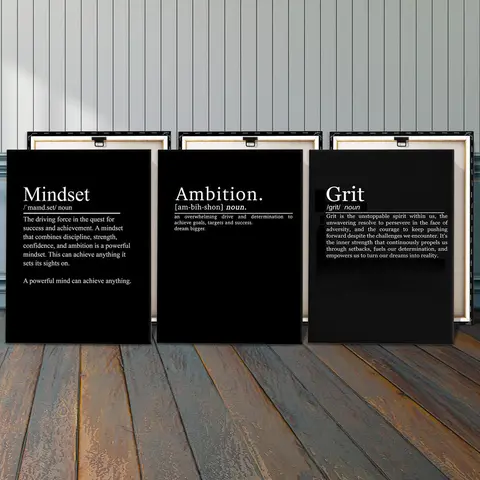 Wooden Framed Canvas Painting, 3 Counts/set Modern Art Inspirational Artistic Wall Art, Wall Decoration for Home Living Room Bedroom Office, Artwork