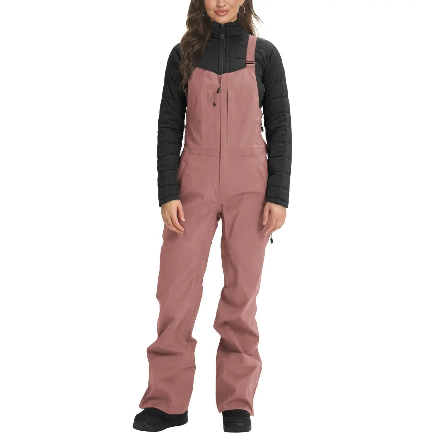 Women's Insulated Waterproof Snow Bibs, Lightweight Polyester Ski Pants for Winter Outdoor Activities, Zipper, Straps, Shell, Essential, Elastic, Camping, Rock Climbing smart casual contemporary effortless