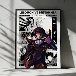 Code Geass Lelouch vi Britannia Poster, Anime Manga Wall Art Print, Home Decor Gift