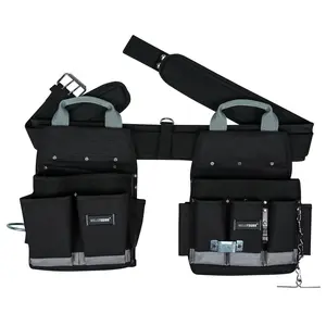 MELOTOUGH Electrician Padded Construction Rig Tool Belt Work Apron Tool Pouch Bag Combo Tool Rig with Carry Handles for Carpenter,Construction,Utility Belt tool  belts tool pouch Heavy Duty hammer holder Heavy Duty multi-functional tool  suspender