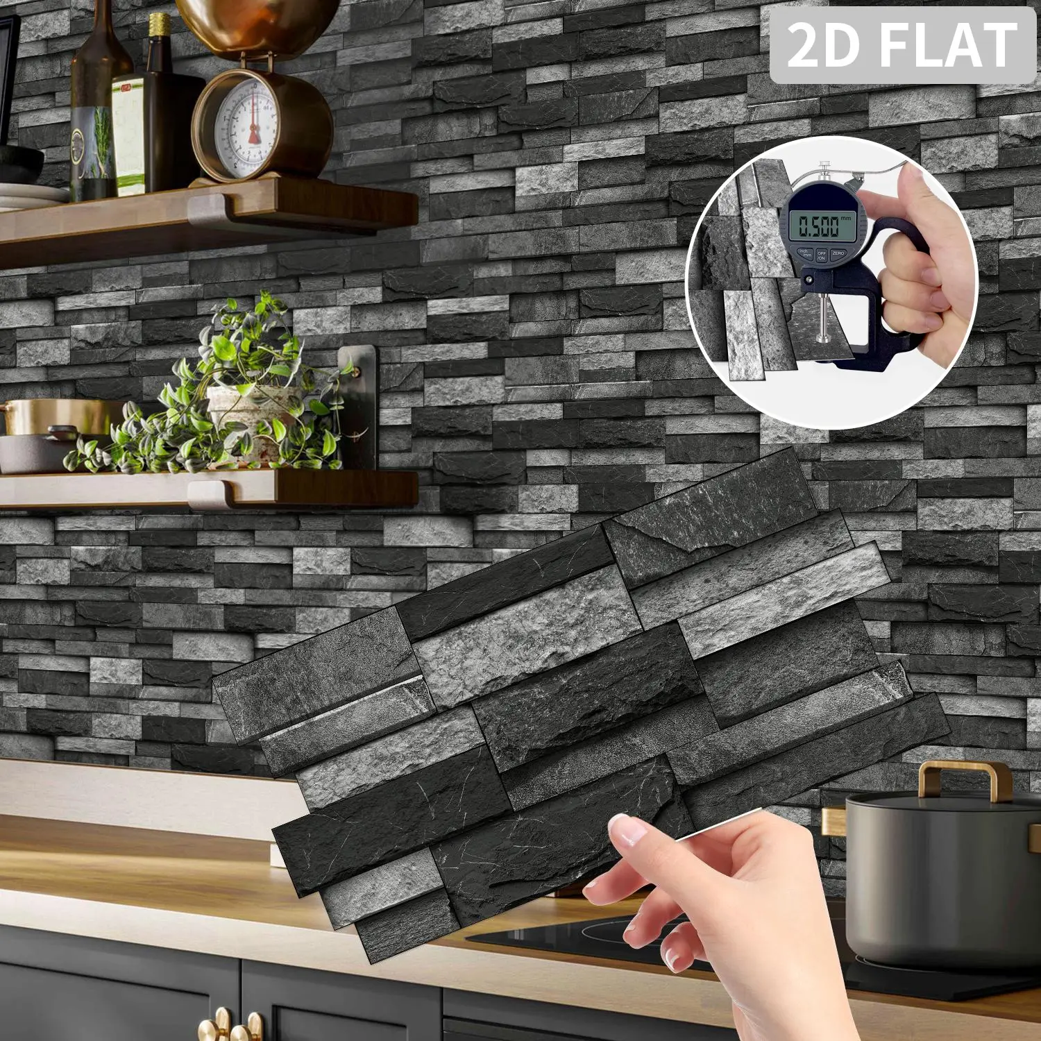 (12pcs/24pcs) Peel and Stick Splashback Tile Stickers, Artificial Marble Waterproof Oil-proof Irregular Wall Stickers, Suitable for Kitchen and Bathroom Wall Decoration, 12cm x 24.6cm, Self Adhesive Tiles, Interior Stickers, Tile Wall Decals, Home Decor
