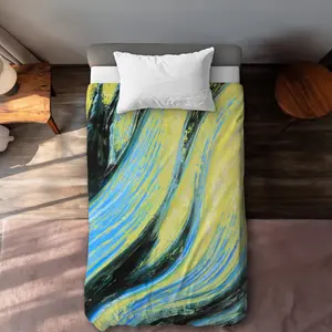 360 stand Decorative Duvet Cover - Twin Extra Long Size, Wavy Magical Liquid Design, Microfiber Face, Breathable Fabric, Abstract Art Contemporary Home Decor for Twin Beds, Breathable Duvet Set