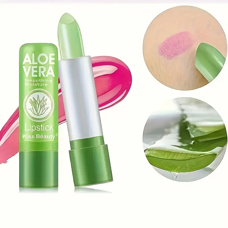 3pcs 24-Hour Color-Changing Lip Balm & Magic Lip Gloss Effect - Enriched with Aloe Vera, Hypoallergenic Matte Texture, 24-Hour Long-Lasting Moisturization, Strawberry, Cherry, and Nude Color Series - Suitable for Sensitive Light Beige Light Beige