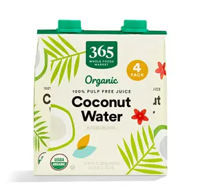 365 by Whole Foods Market, Organic Coconut Water, 100% Pulp-Free Juice, 16.9 Fl Oz per Carton, Pack of 4