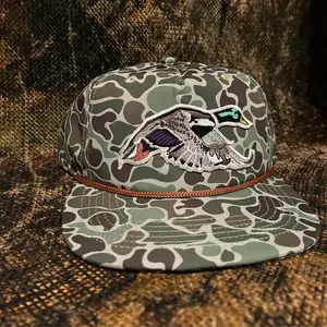 Mallard duck patch on a Jungle Camo Rope brim SnapBack Hat