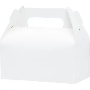 30 Pack White Gable Treat Boxes Party Favor Boxes for Goodie Snacks Cookie Candy Toys Birthday Party Wedding Shower Holidays 6.5x3.5x4 Inches